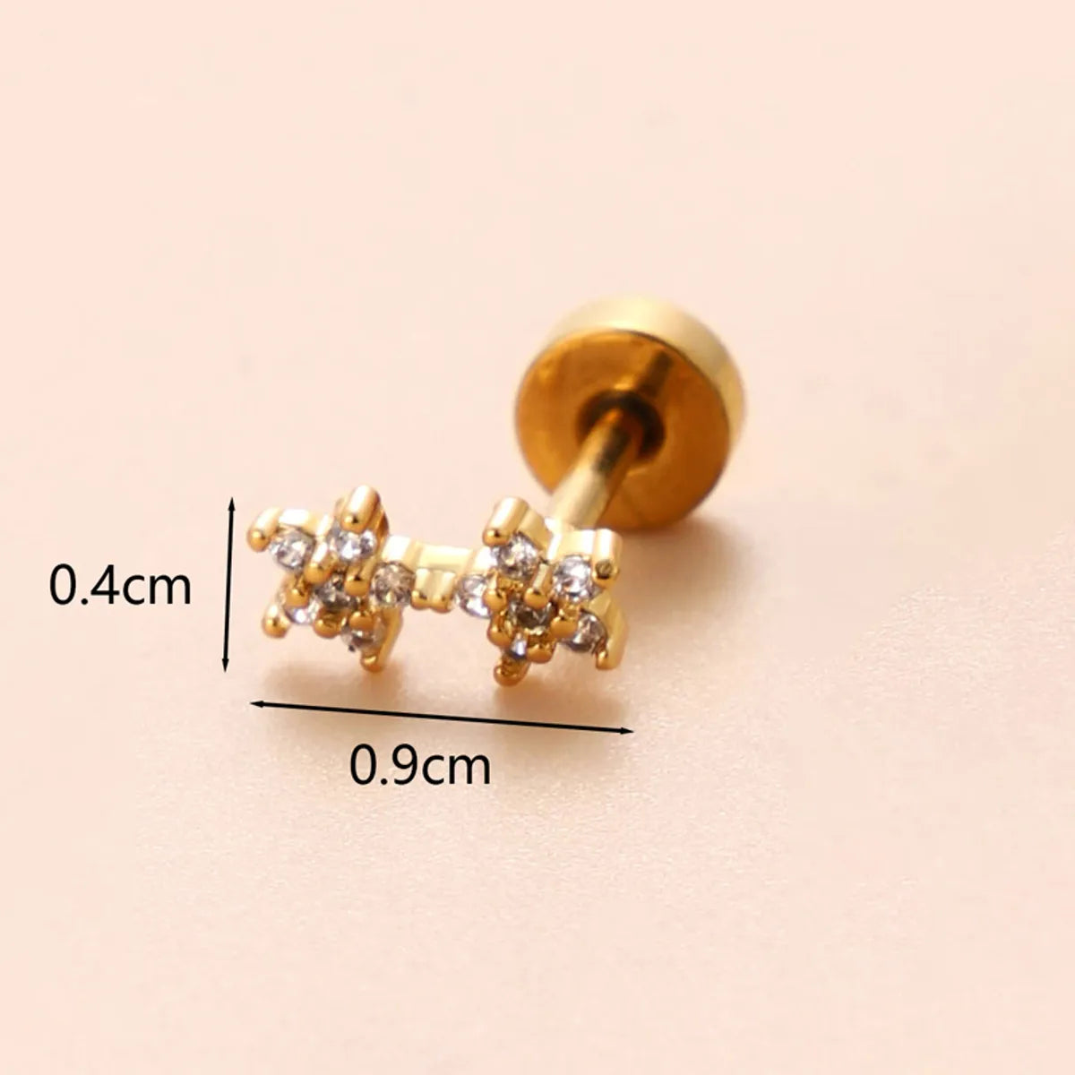 1 Piece Ear Cartilage Rings & Studs Classic Style Star Flower Butterfly 316 Stainless Steel  Copper Polishing Inlay Zircon 18K Gold Plated Ear Cartilage Rings & Studs