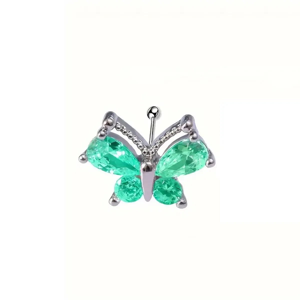 1 Piece Ear Cartilage Rings & Studs Cute Luxurious Butterfly 316 Stainless Steel  Inlay Zircon Ear Cartilage Rings & Studs