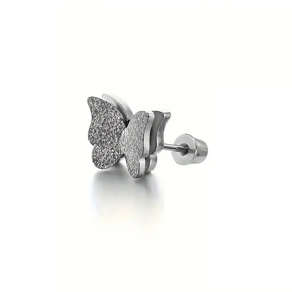 1 Piece Ear Cartilage Rings & Studs Elegant Simple Style Butterfly 316 Stainless Steel  Inlay Rhinestones Ear Cartilage Rings & Studs