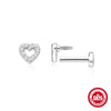 1 Piece Ear Cartilage Rings & Studs IG Style Cross Infinity Heart Shape 925 Sterling Silver Plating Inlay Zircon Ear Cartilage Rings & Studs