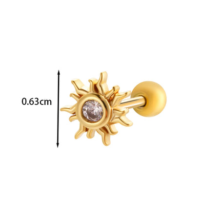 1 Piece Ear Cartilage Rings & Studs IG Style French Style Korean Style Water Droplets Flower Bee Copper Inlay Zircon