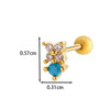 1 Piece Ear Cartilage Rings & Studs IG Style French Style Korean Style Water Droplets Flower Bee Copper Inlay Zircon