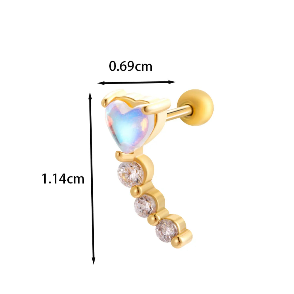 1 Piece Ear Cartilage Rings & Studs IG Style French Style Korean Style Water Droplets Flower Bee Copper Inlay Zircon