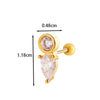 1 Piece Ear Cartilage Rings & Studs IG Style French Style Korean Style Water Droplets Flower Bee Copper Inlay Zircon