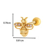 1 Piece Ear Cartilage Rings & Studs IG Style French Style Korean Style Water Droplets Flower Bee Copper Inlay Zircon