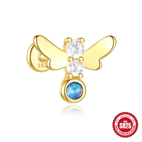 1 Piece Ear Cartilage Rings & Studs IG Style Geometric Flower Bow Knot 925 Sterling Silver Plating Inlay Zircon Ear Cartilage Rings & Studs