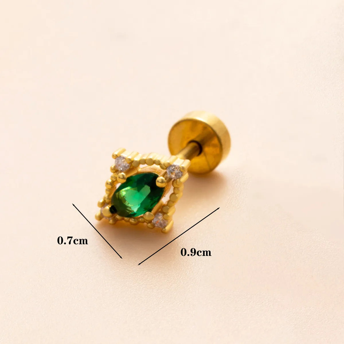 1 Piece Ear Cartilage Rings & Studs IG Style Modern Style Classic Style Geometric Flower Copper Polishing Plating Inlay Diamond 18K Gold Plated Ear Cartilage Rings & Studs