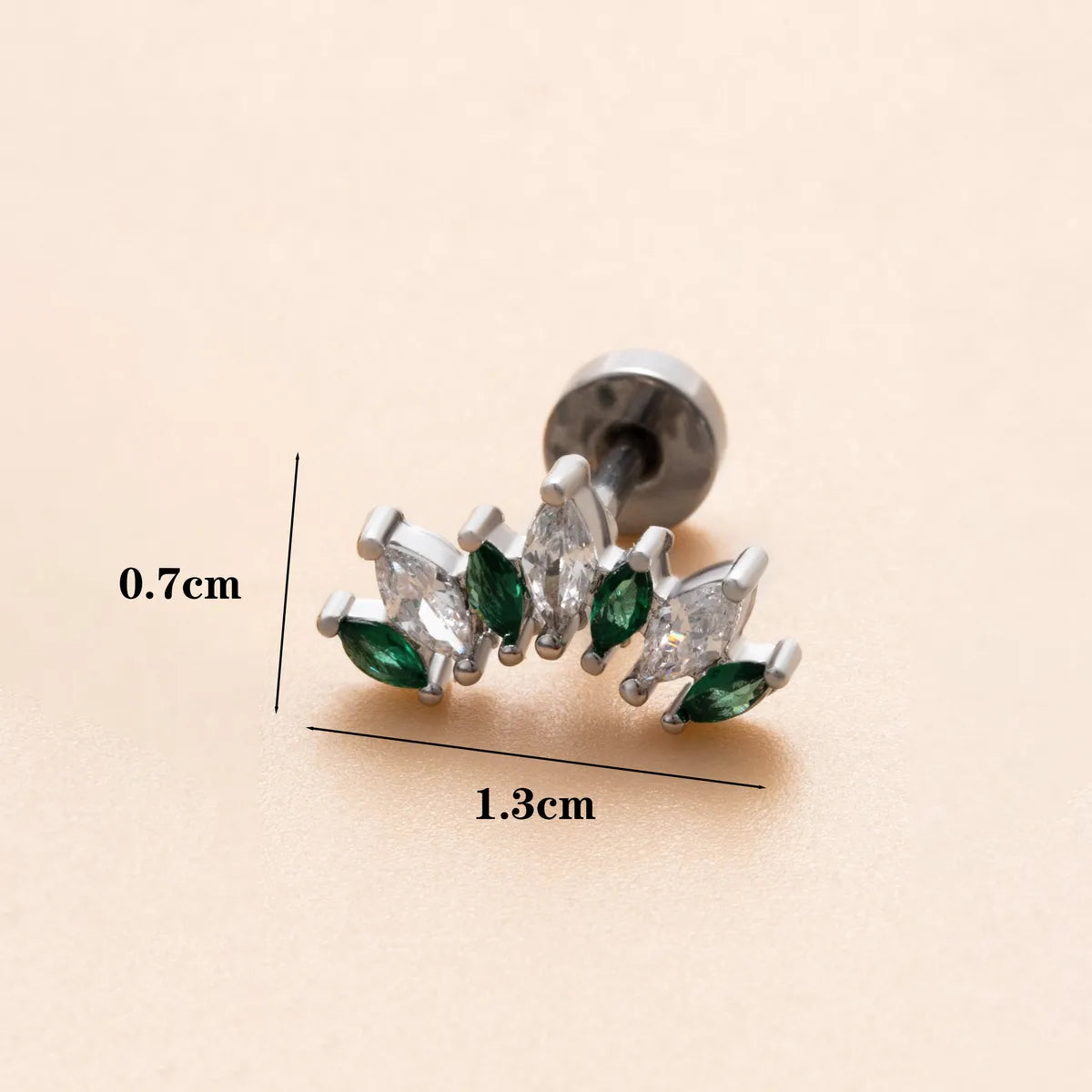 1 Piece Ear Cartilage Rings & Studs IG Style Modern Style Classic Style Geometric Flower Copper Polishing Plating Inlay Diamond 18K Gold Plated Ear Cartilage Rings & Studs