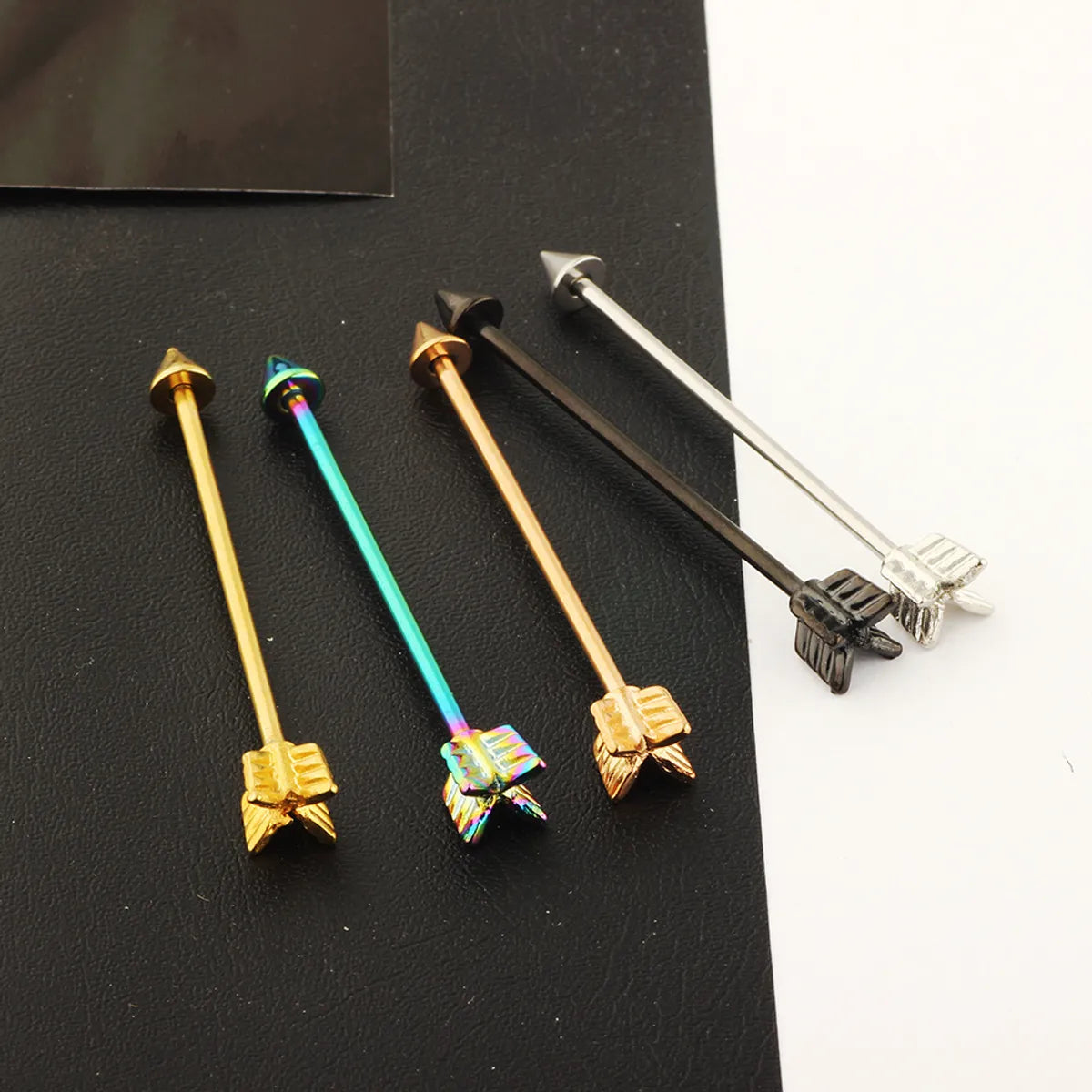 1 Piece Ear Cartilage Rings & Studs Simple Style Arrow 304 Stainless Steel Plating 18K Gold Plated Ear Cartilage Rings & Studs