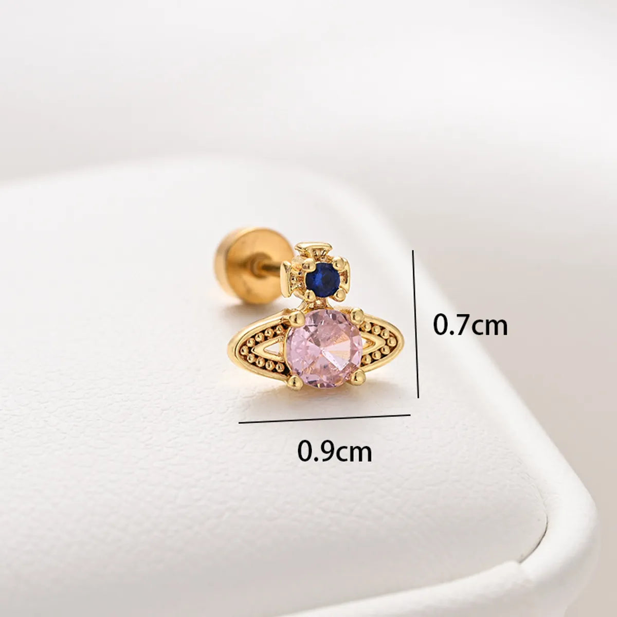 1 Piece Ear Cartilage Rings & Studs Simple Style Classic Style Heart Shape 316 Stainless Steel  Copper Polishing Inlay Diamond 18K Gold Plated Ear Cartilage Rings & Studs