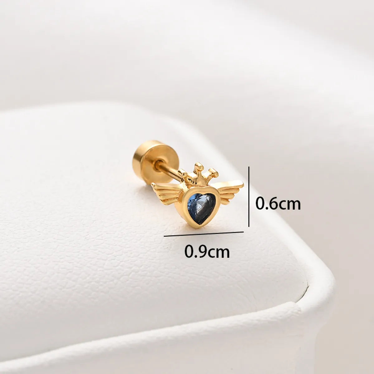 1 Piece Ear Cartilage Rings & Studs Simple Style Classic Style Heart Shape 316 Stainless Steel  Copper Polishing Inlay Diamond 18K Gold Plated Ear Cartilage Rings & Studs