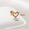 1 Piece Ear Cartilage Rings & Studs Simple Style Classic Style Heart Shape 316 Stainless Steel  Copper Polishing Inlay Diamond 18K Gold Plated Ear Cartilage Rings & Studs