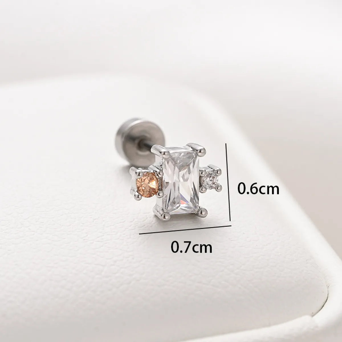 1 Piece Ear Cartilage Rings & Studs Simple Style Classic Style Heart Shape 316 Stainless Steel  Copper Polishing Inlay Diamond 18K Gold Plated Ear Cartilage Rings & Studs