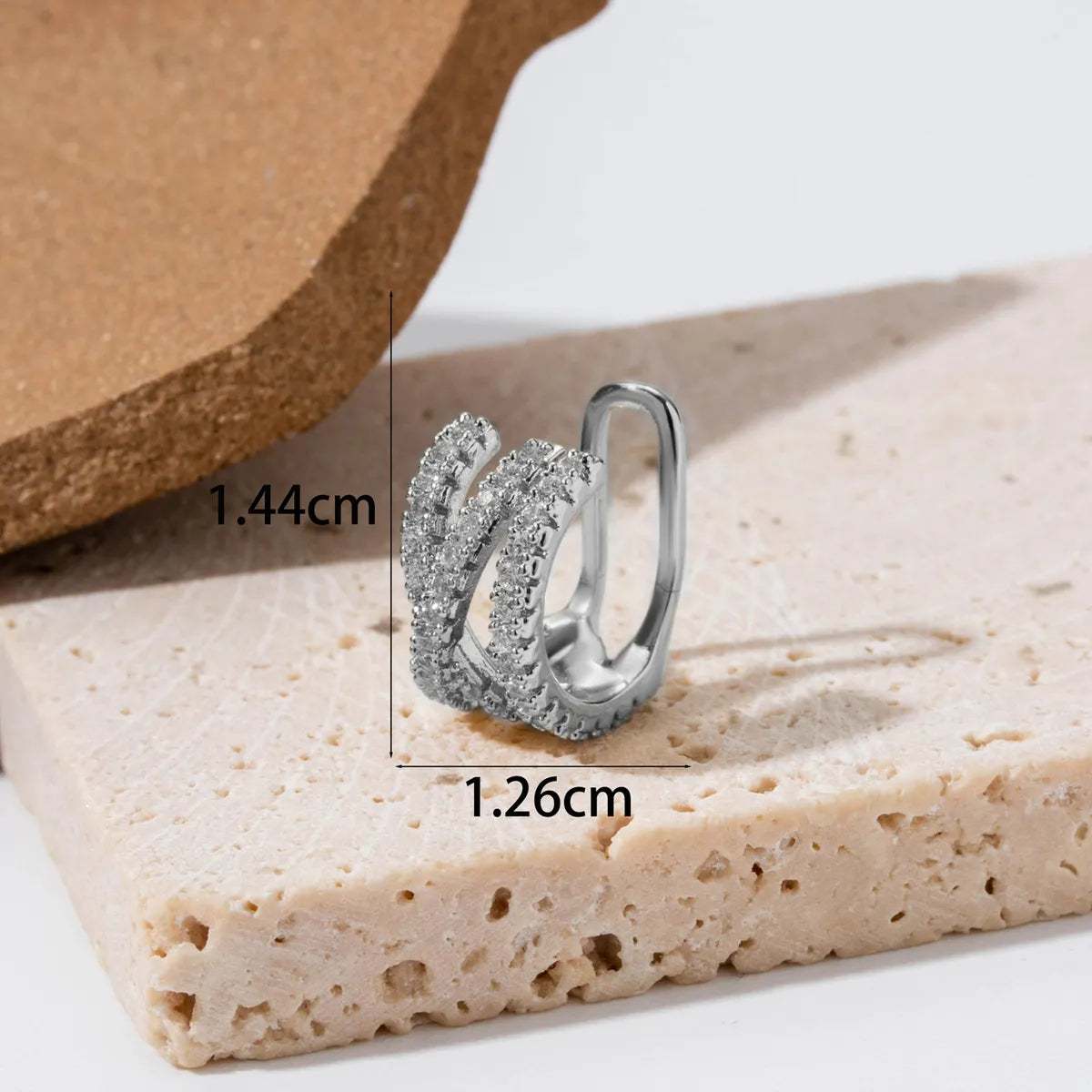 1 Piece Ear Cartilage Rings & Studs Simple Style Classic Style Heart Shape Butterfly Bow Knot Copper Inlay Zircon Ear Cartilage Rings & Studs