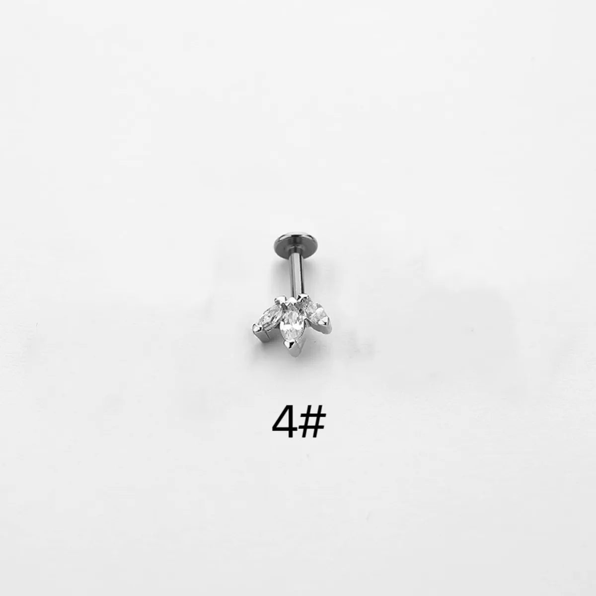 1 Piece Ear Cartilage Rings & Studs Simple Style Crown Butterfly 316L Stainless Steel  Flowers Butterfly Zircon Lip Rings Ear Cartilage Rings & Studs