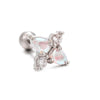 1 Piece Ear Cartilage Rings & Studs Simple Style Flower Brass Plating Inlay Zircon 18K Gold Plated Ear Cartilage Rings & Studs