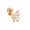 1 Piece Ear Cartilage Rings & Studs Simple Style Flower Brass Plating Inlay Zircon 18K Gold Plated Ear Cartilage Rings & Studs