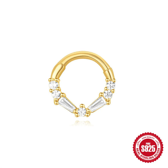 1 Piece Ear Cartilage Rings & Studs Simple Style Geometric 925 Sterling Silver Plating Ear Cartilage Rings & Studs