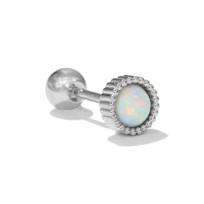 1 Piece Ear Cartilage Rings & Studs Simple Style Geometric Brass Plating Inlay Opal Zircon 18K Gold Plated Ear Cartilage Rings & Studs