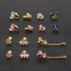 1 Piece Ear Cartilage Rings & Studs Simple Style Geometric Brass Plating Inlay Zircon Ear Cartilage Rings & Studs