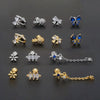 1 Piece Ear Cartilage Rings & Studs Simple Style Geometric Brass Plating Inlay Zircon Ear Cartilage Rings & Studs