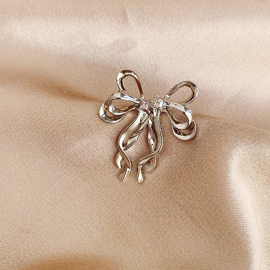 1 Piece Elegant Bow Knot Alloy White Gold Plated Ear Studs