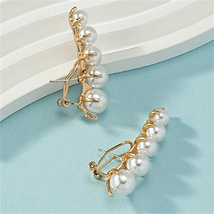 1 Piece Elegant Classic Style Streetwear Geometric Inlay Alloy Artificial Pearls Gold Plated Ear Studs