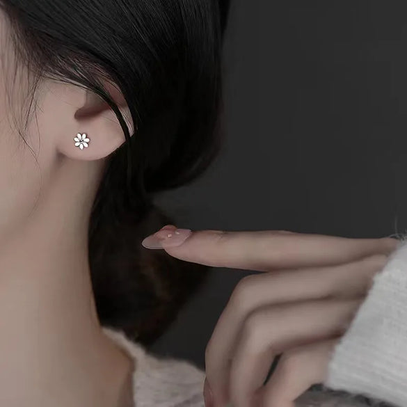 1 Piece Elegant Cute Retro Flower Enamel Plating 304 Stainless Steel Ear Studs