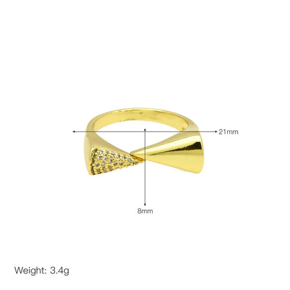 1 Piece Elegant Geometric Solid Color Copper Open Rings