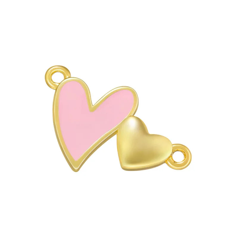 1 Piece Elegant Heart Shape Copper Enamel Plating Jewelry Accessories