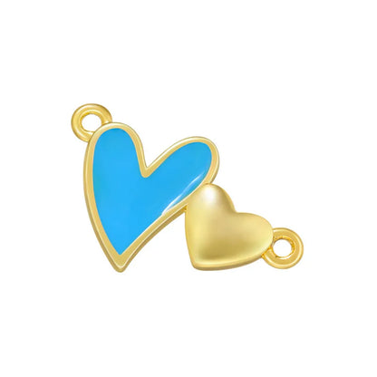 1 Piece Elegant Heart Shape Copper Enamel Plating Jewelry Accessories