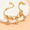 Elegant Heart Shape Flower Alloy Inlay Rhinestones Unisex Bangle