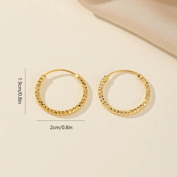 1 Piece Elegant Lady Bridal Round Copper Gold Plated Hoop Earrings