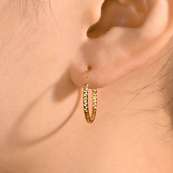 1 Piece Elegant Lady Bridal Round Copper Gold Plated Hoop Earrings