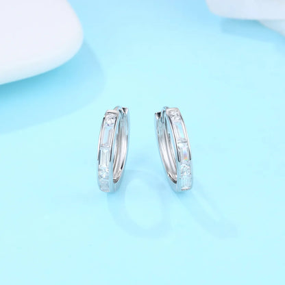 1 Piece Elegant Leaf Circle Plating Inlay Sterling Silver Zircon Gold Plated Hoop Earrings