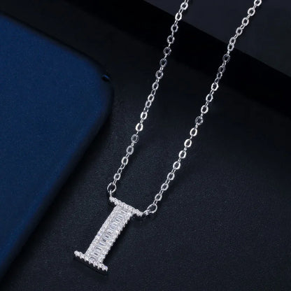 1 Piece Elegant Letter Copper Inlay Zircon Necklace