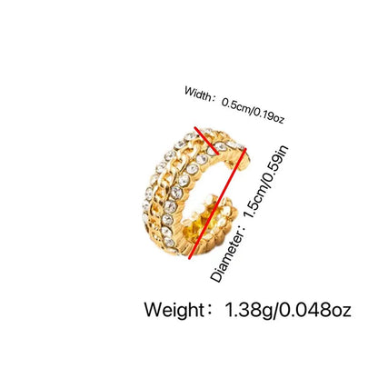 1 Piece Elegant Luxurious Geometric Plating Copper Zircon Ear Cuffs