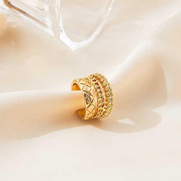 1 Piece Elegant Luxurious Geometric Plating Copper Zircon Ear Cuffs