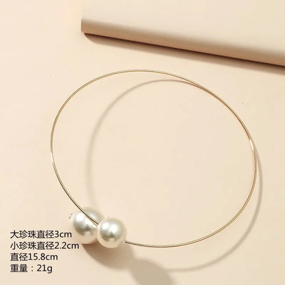 1 Piece Elegant Round Alloy Pearl Plating Gold Plated Women'S Choker