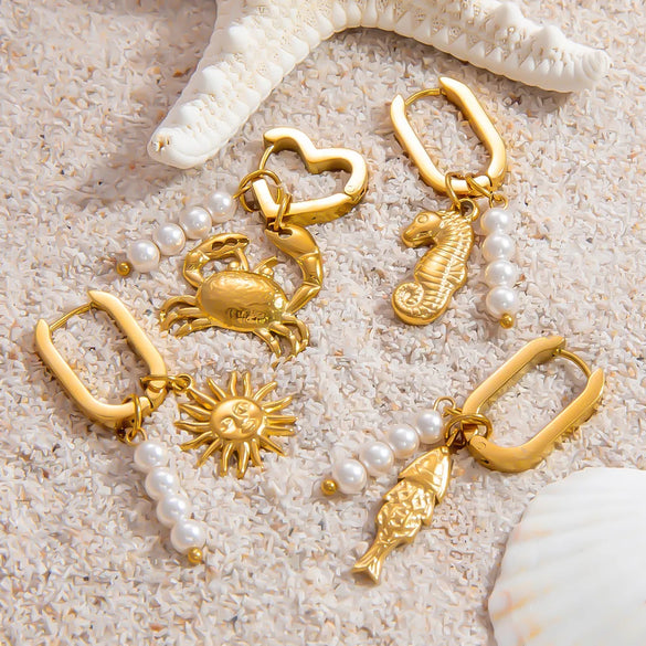1 Piece Elegant Simple Style Fish 304 Stainless Steel 18K Gold Plated Drop Earrings