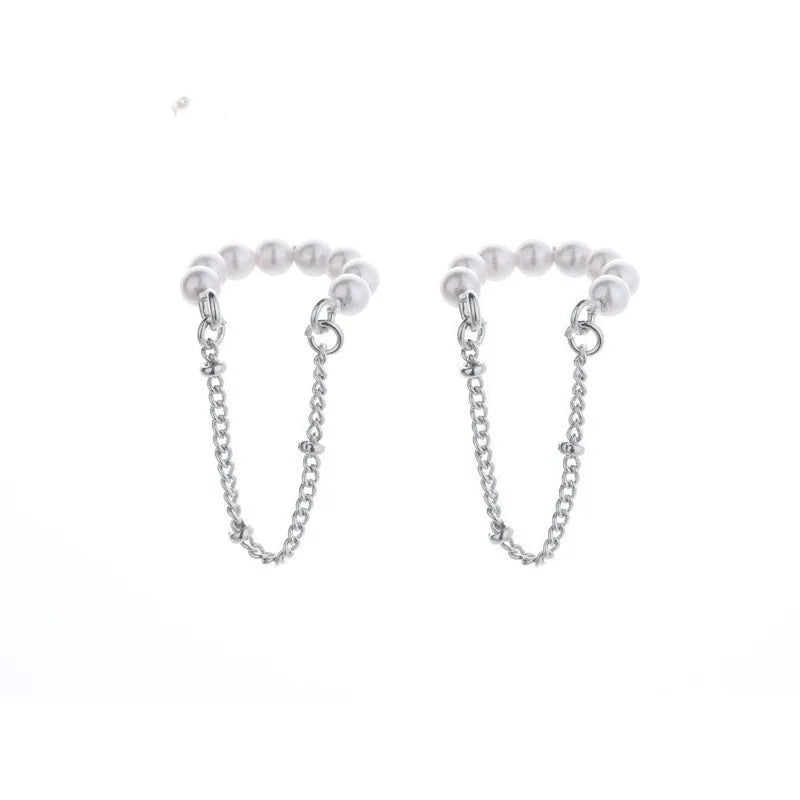 1 Piece Elegant Simple Style Tassel Copper Inlay Artificial Pearls Gold Plated Silver Plated Ear Clips