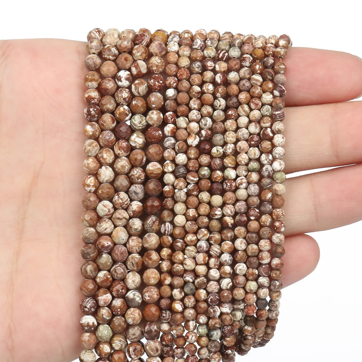 1 Piece 35-40cm Diameter 3mm Diameter 4mm Stone Round Beads