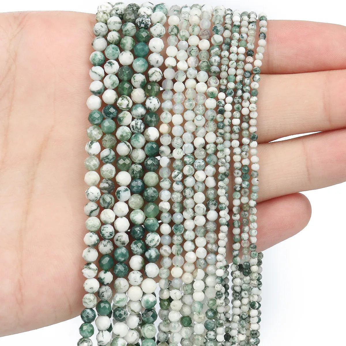 1 Piece 35-40cm Diameter 3mm Diameter 4mm Stone Round Beads