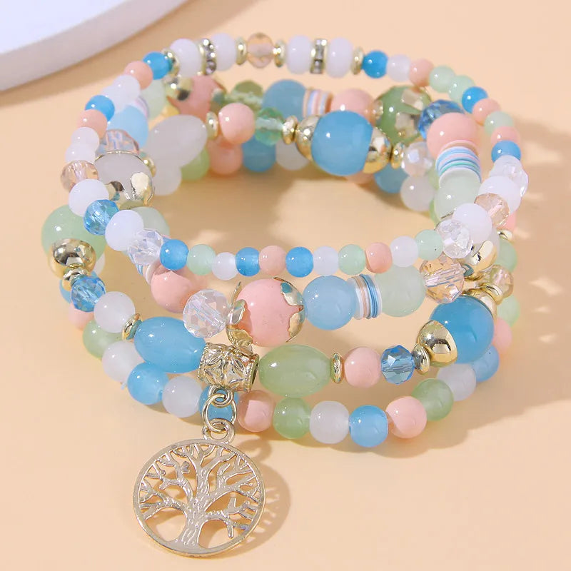 1 Piece Elegant Tree Alloy Glass Beaded Women'S Bracelets