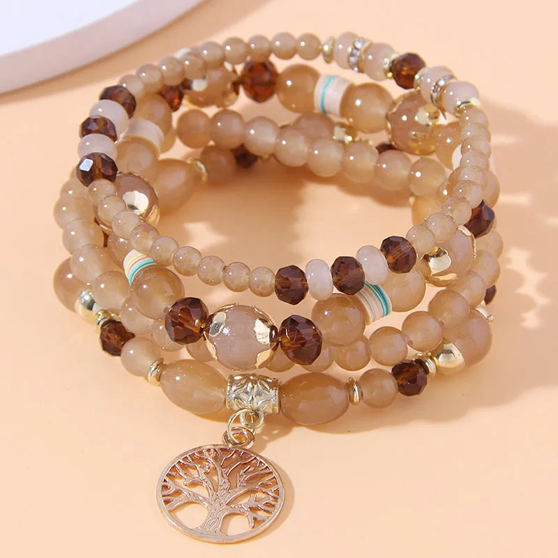 1 Piece Elegant Tree Alloy Glass Beaded Women'S Bracelets