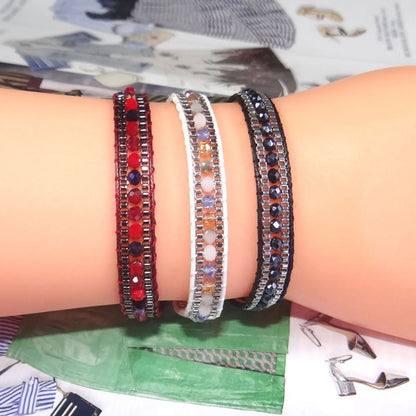 1 Piece Ethnic Style Circle Crystal Rope Beaded Knitting Women's Bracelets