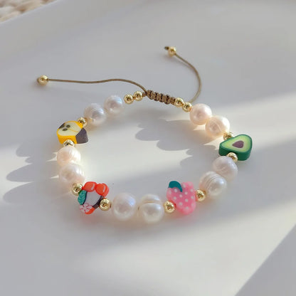 Ethnic Style Colorful Freshwater Pearl Soft Clay Wholesale Bracelets