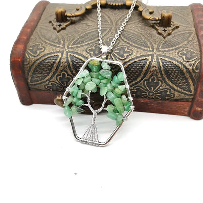 1 Piece Ethnic Style Leaf Natural Stone Plating Metal Necklace