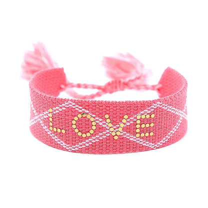 Ethnic Style Letter Rope Braid Unisex Bracelets