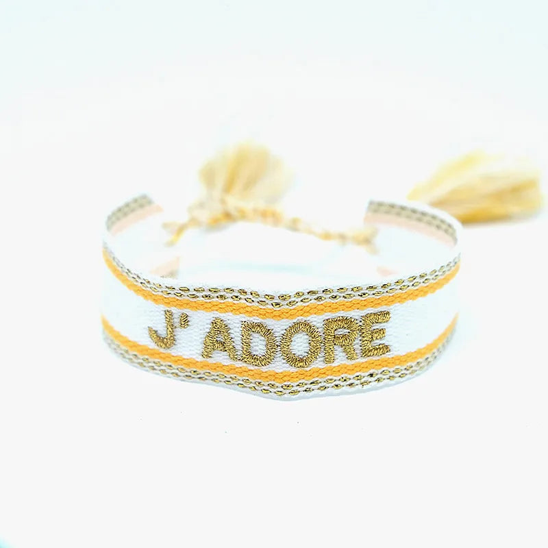 Ethnic Style Letter Rope Braid Unisex Bracelets